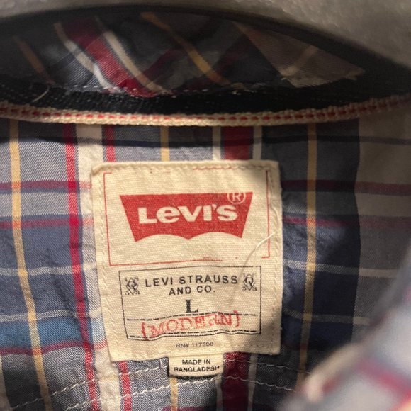 Levi's Mens Pearl Snap Button Down Size L - Picture 3 of 4